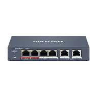 Switch 4 x RJ45 100 Mbps PoE at/af/bt, 2 x RJ45 100 Mbps Uplink, Management - HIKVISION DS-3E1106HP-EI Switch 4 x RJ45 100 Mbps PoE at/af/bt, 2 x RJ45 100 Mbps Uplink, Management - HIKVISION DS-3E1106HP-EI