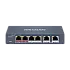 Switch 4 x RJ45 100 Mbps PoE at/af/bt, 2 x RJ45 100 Mbps Uplink, Management - HIKVISION DS-3E1106HP-EI