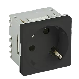 Priza modulara schuko cu impamantare, negru - DLX DLX-245-43