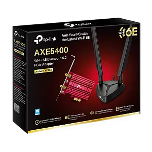 Adaptor PCI-E Bluetooth 5.3, Wi-Fi 6E, AXE5400 Tri-Band, 2 x Antene High-Gain - TP-Link ArcherTXE75E Adaptor PCI-E Bluetooth 5.3, Wi-Fi 6E, AXE5400 Tri-Band, 2 x Antene High-Gain - TP-Link ArcherTXE75E