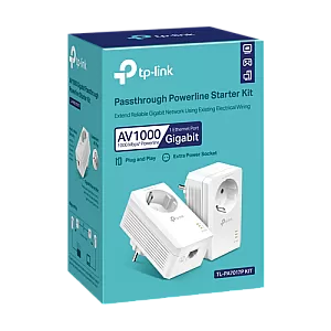 Kit Powerline AV1000, Passthrough, 1 x RJ45 Gigabit - TP-Link TL-PA7017PKIT