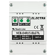 Doza derivatie video 4 iesiri, conectori RJ45, G3 - ELECTRA VCB.04RJ3.ELGTL