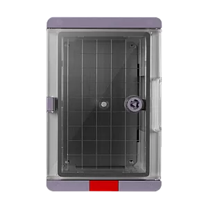 Cutie distributie IP67 din ABS gri, usa transparenta, placa metalica, 200x300x130 mm PS203013