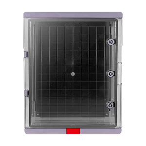 Cutie distributie IP67 din ABS gri, usa transparenta, placa metalica, 400x500x240 mm PS405024