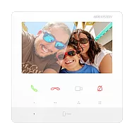 Monitor videointerfon TCP/IP, TFT LCD 4.3 inch 9 butoane, PoE, Alb - HIKVISION DS-KH6100-E1-White