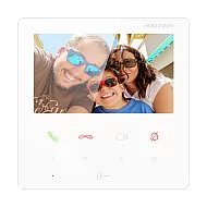 Monitor videointerfon TCP/IP, TFT LCD 4.3 inch touch screen 9 butoane, PoE, WiFi, Alb - HIKVISION DS-KH6110-WE1-White