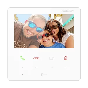 Monitor videointerfon TCP/IP, TFT LCD 4.3 inch touch screen 9 butoane, PoE, WiFi, Alb - HIKVISION DS-KH6110-WE1-White