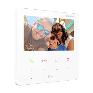 Monitor videointerfon TCP/IP, TFT LCD 4.3 inch touch screen 9 butoane, PoE, WiFi, Alb - HIKVISION DS-KH6110-WE1-White