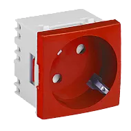 Priza modulara schuko cu impamantare, rosu - DLX DLX-245-46 Priza modulara schuko cu impamantare, rosu - DLX DLX-245-46