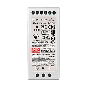 Sursa de alimentare in comutatie, 48V/1.25A, 60W, sina DIN - MEAN WELL MDR-60-48