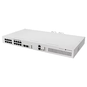 Switch 8 x RJ45 Gigabit PoE af/at, 10 x RJ45 Gigabit, 2 x SFP+ 10G, NAND, 1U - MikroTik CRS418-8P-8G-2S+RM