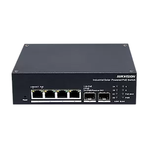 Switch industrial 4 x 1G PoE, 2 x SFP 1G, RS485, Alimentare prin panou solar, Management - HIKVISION DS-3T1506HP-EI-UPS