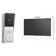 Kit videointerfon analogic 7inch, camera, conectare 2 fire - HIKVISION DS-KIS102-P-Aparent