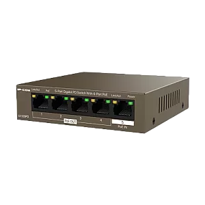 Switch 4 x RJ45 1G PoE Out 802.3af, 1 x RJ45 1G PoE IN, Unmanaged - IP-COM G1105PD