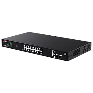 Switch 16 x RJ45 1G PoE, 2 x SFP 1G, 2 x RJ45 1G, Management, 1U - IP-COM G2220P-16-250W