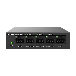 Router 5 x RJ45 1G (4 x PoE Out 802.3af/at), Multi-WAN, Cloud Managed - TENDA G0-5G-PoE