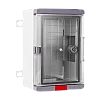 Cutie distributie IP67 din ABS gri, usa transparenta, placa metalica, 300x400x170mm PS304017 – Plastim PS304017