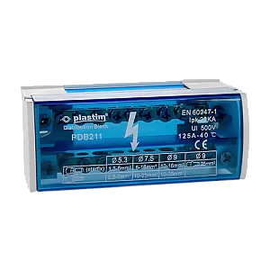 Bloc de distributie electrica, 2x11 poli, 125A - Plastim PDB211