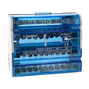 Bloc de distributie electrica, 4x11 poli, 125A - Plastim PDB411