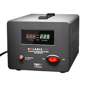 Regulator de tensiune cu servomotor, 500VA, tensiune la intrare 150-260V, delay 6-180s AVR-POLARIS-500VA