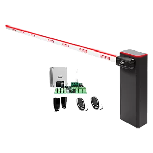 KIT complet bariera acces AUTO / 6 m, montaj universal ST/DR, lampa+brat cu semnalizre - MOTORLINE TURBO-6+SIG75HT-6-KIT