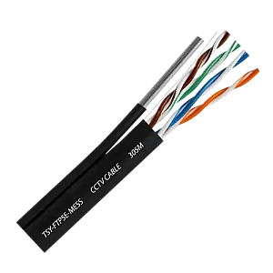 Cablu FTP autoportant, cat 5E, CUPRU 100%, 305m, negru TSY-FTP5E-MESS