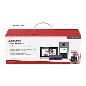 KIT videointerfon pentru o familie, Wi-Fi 2.4Ghz, monitor 7 inch - HIKVISION DS-KIS604-S