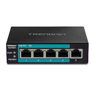Switch 4 porturi Fast Ethernet Long Range 250m PoE+ 60W, 1 port Fast Ethernet - TRENDnet TE-FP051
