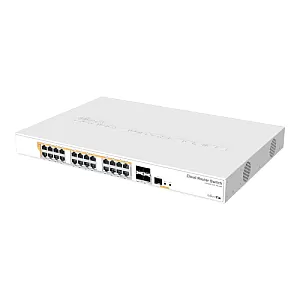 Management Switch 24 x Gigabit PoE+ Out 450W, 4 x SFP+ 10Gbps - Mikrotik CRS328-24P-4S+RM