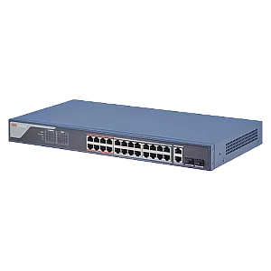 Switch 24 porturi PoE 100Mbps, 2 port uplink Gigabit, SMART Management - HIKVISION DS-3E1326P-EI