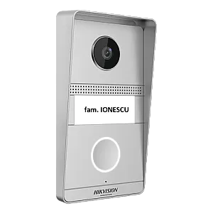 Kit videointerfon analogic 7inch, camera 2MP, conectare 2 fire - HIKVISION DS-KIS101-P(S)