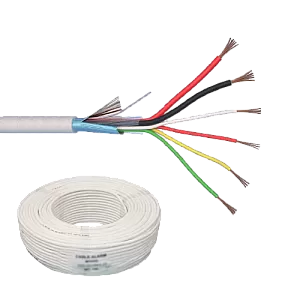 Cablu de alarma 6 fire ecranate + alimentare 2x0.75, cupru integral, 100m 6CUEF+2x0.75 Cablu de alarma 6 fire ecranate + alimentare 2x0.75, cupru integral, 100m 6CUEF+2x0.75