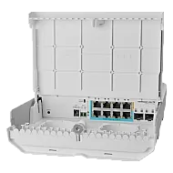 Smart Switch outdoor, 8 x Gigabit (7 PoE in), 2 x SFP+ 10Gbps - Mikrotik CSS610-1Gi-7R-2S+OUT