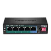 Switch 4 porturi Gigabit Long Range 200m PoE+, 1 port Gigabit - TRENDnet TPE-LG50 – TRENDnet TPE-LG50