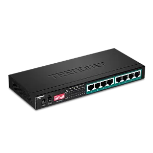 Switch 8 porturi Gigabit Long Range 200m PoE+ - TRENDnet TPE-LG80
