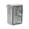 Cutie distributie IP65 din ABS gri, usa transparenta, placa metalica, 200x300x130 mm PP3011 – Plastim PP3011