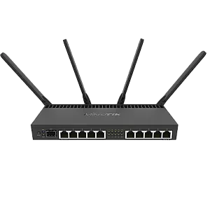 Router 10 x Gigabit, 1 x SFP+ 10Gbps,PoE IN/OUT, RouterOS L5, Wi-Fi - Mikrotik RB4011iGS+5HacQ2HnD-IN