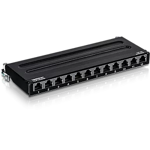 Patch Panel 12 porturi RJ45 UTP, Cat6a, Ecranat, 0.5U - TRENDnet TC-P12C6AS