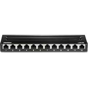 Patch Panel 12 porturi RJ45 UTP, Cat6a, Ecranat, 0.5U - TRENDnet TC-P12C6AS