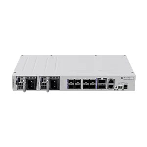 Switch 2 x QSF28 100G, 8 x SFP28 25G, 2 x RJ45 100 Mbps, 802.3bt PoE In, 1U - MikroTik CRS510-8XS-2XQ-IN