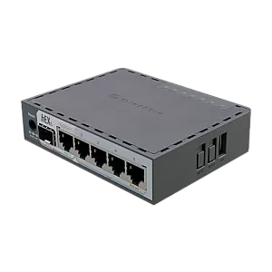 Router hEX, 5 porturi RJ45 Gigabit, 1 x SFP 2.5G, 1 x PoE Out, USB, PoE In - MikroTik E60iUGS
