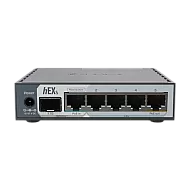 Router hEX, 5 porturi RJ45 Gigabit, 1 x SFP 2.5G, 1 x PoE Out, USB, PoE In - MikroTik E60iUGS