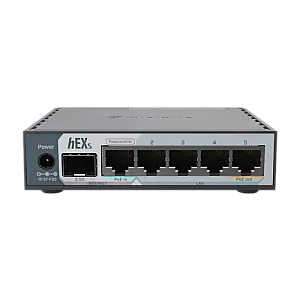 Router hEX, 5 porturi RJ45 Gigabit, 1 x SFP 2.5G, 1 x PoE Out, USB, PoE In - MikroTik E60iUGS