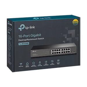 Switch 16 porturi RJ45 Gigabit, Unmanaged, 1U - TP-Link TL-SG1016D