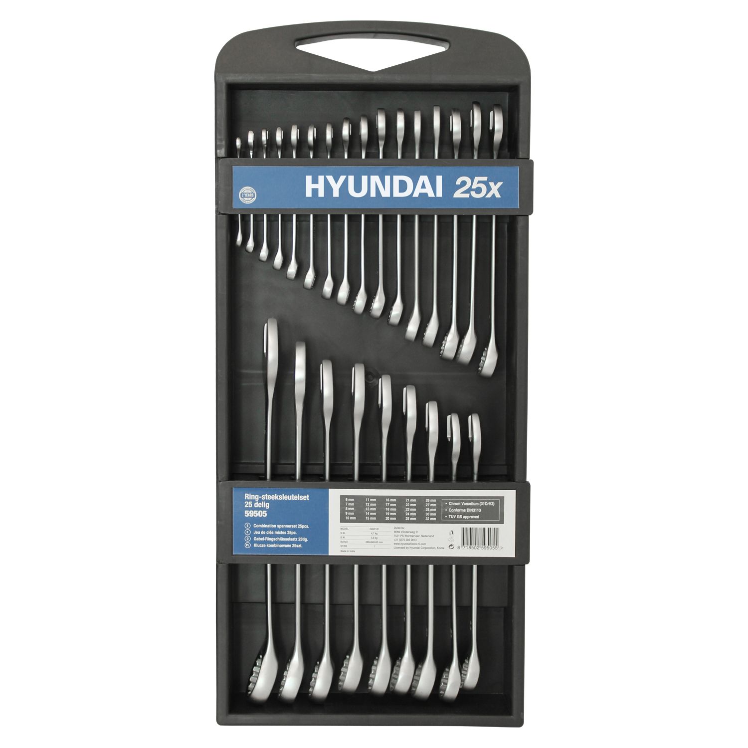 Set 25 chei combinate 6-32mm Hyundai HY-59505 – HYUNDAI HY-59505