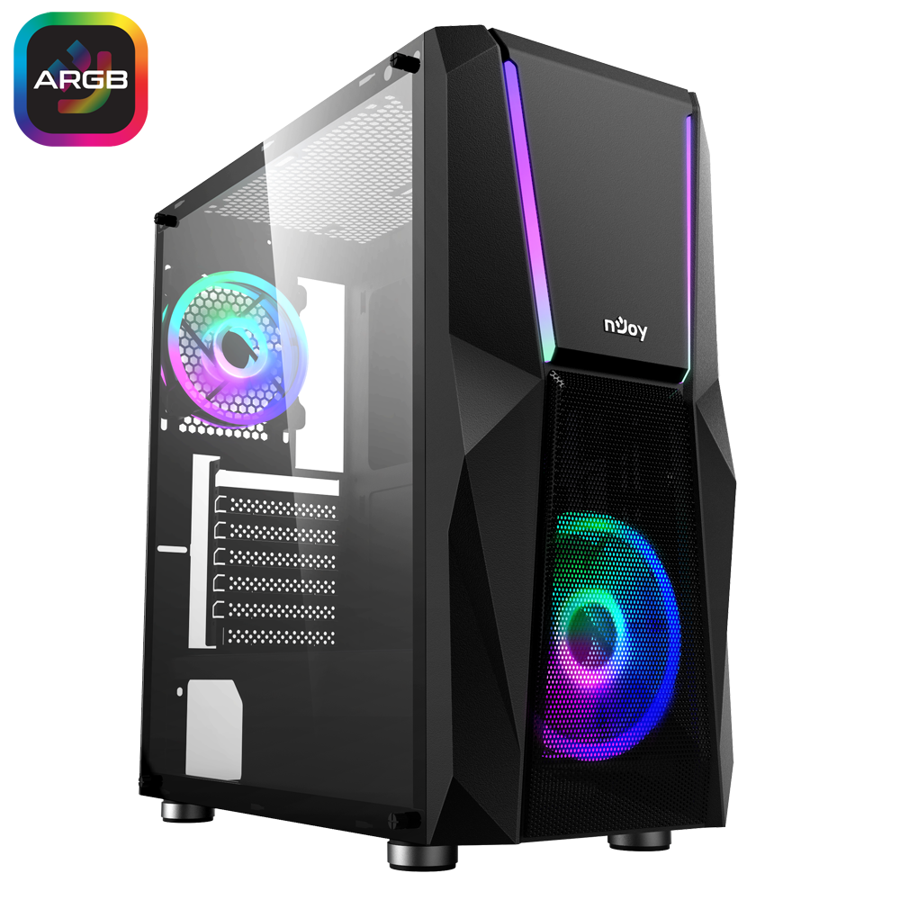 nJoy Fort – Carcasă Mid Tower ATX (CSMD-E000UFO-BL01B) – NJOY CSMD-E000UFO-BL01B