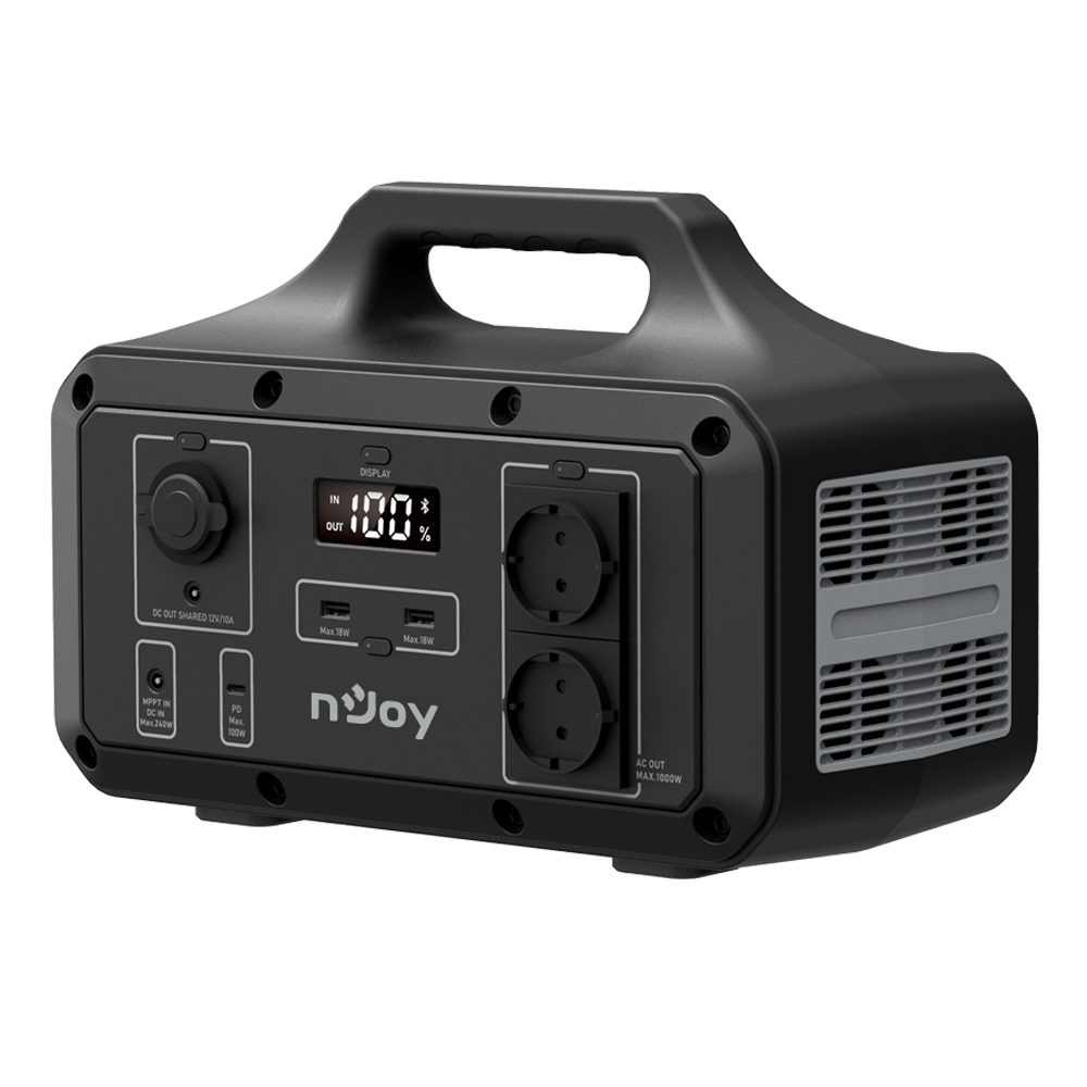 NJOY ESPS-60TBEHJ-CT012 – nJoy Power Base 600 ESPS-60TBEHJ-CT012 Statie Portabila de Stocare Energie 511Wh 600W cu Incarcare Solara USB-C 100W Bluetooth nJoy Power Base 600 ESPS-60TBEHJ-CT012 Statie Portabila de Stocare Energie 511Wh 600W cu Incarcare Solara USB-C 100W Bluetooth – NJOY ESPS-60TBEHJ-CT012