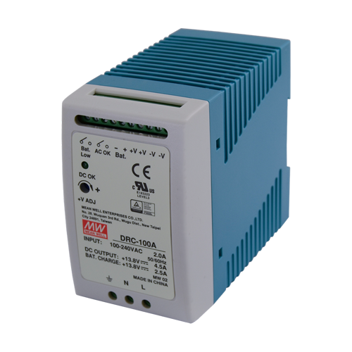 Sursa de alimentare in comutatie, 13.8V / 4.5A + 2.5A, sina DIN, backup - MEAN WELL DRC-100A