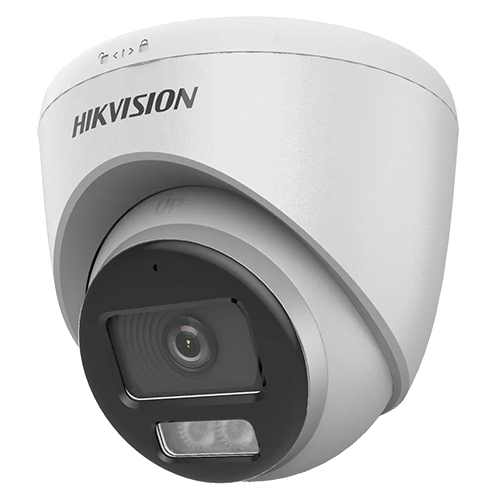 ColorVu, Dual Light - Camera analog 2MP, lentila 2.8mm, IR 40m, WL 40m, TVI/AHD/CVI/CVBS, Mic., IP67 - HIKVISION DS-2CE72DF0T-LFS-2.8mm