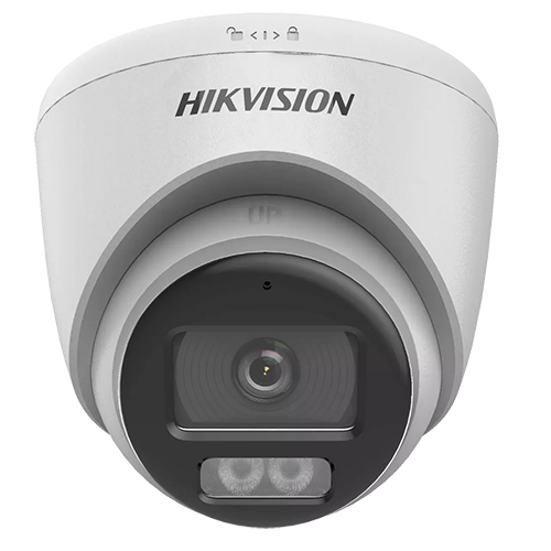 ColorVu, Dual Light - Camera analog 2MP, lentila 2.8mm, IR 40m, WL 40m, TVI/AHD/CVI/CVBS, Mic., IP67 - HIKVISION DS-2CE72DF0T-LFS-2.8mm